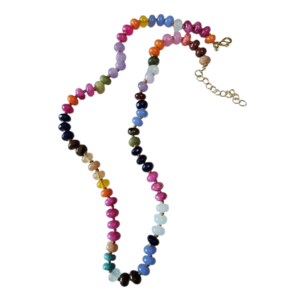 natural stone women collar ultimate cool kid strand semi-precious faceted
